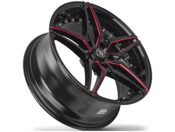 Jantes Seventy9 SV-AR - 19x9.5 5x112 ET 38 66.6 Preto + Aba Interna Vermelha