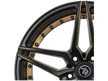 Jantes Seventy9 SV-AR - 19x9.5 x120 ET 35 74,1 Preto Matte + Aba Interna Dourada