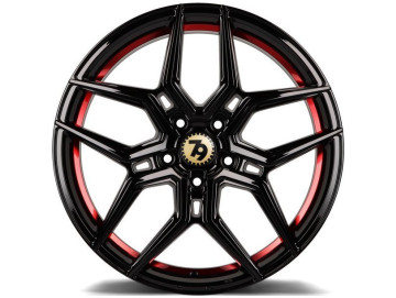 Jantes Seventy9 SV-B - 18x8 5x112 ET 35 66,6 Preto Brilhante + Aba Interna Vermelha