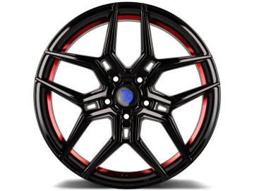 Jantes Seventy9 SV-B - 18x8 5x112 ET 35 66,6 Preto Brilhante + Aba Interna Vermelha