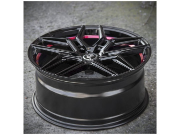 Jantes Seventy9 SV-B - 18x8 5x112 ET 35 66,6 Preto Brilhante + Aba Interna Vermelha