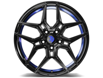 Jantes Seventy9 SV-B - 19x8.5 5x112 ET 35 66,6 Preto Brilhante + Aba Interna Azul