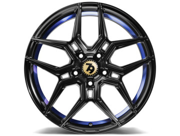 Jantes Seventy9 SV-B - 19x8.5 5x112 ET 35 66,6 Preto Brilhante + Aba Interna Azul