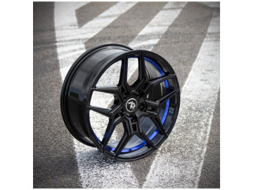 Jantes Seventy9 SV-B - 19x8.5 5x112 ET 35 66,6 Preto Brilhante + Aba Interna Azul