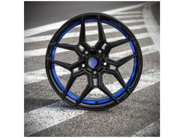 Jantes Seventy9 SV-B - 19x8.5 5x112 ET 35 66,6 Preto Brilhante + Aba Interna Azul