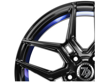 Jantes Seventy9 SV-B - 19x8.5 5x114,3 ET 40 73,1 Preto Brilhante + Aba Interna Azul