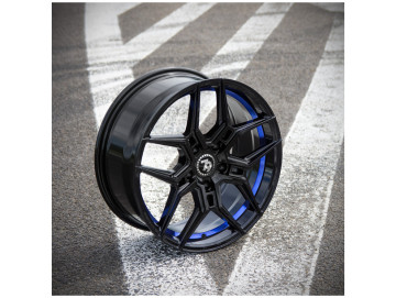 Jantes Seventy9 SV-B - 20x10 5x112 ET 40 66,6 Preto Brilhante + Linha Azul Interna