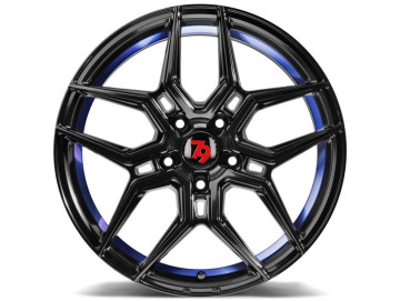 Jantes Seventy9 SV-B - 20x10 5x120 ET 40 74,1 Preto Brilhante + Linha Interna Azul