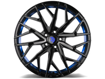 Jantes Seventy9 SV-C - 17x7.5 5x108 ET 42 67,1 Preto Brilhante + Aba Interna Azul