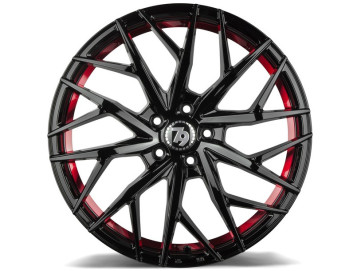 Jantes Seventy9 SV-C - 18x8 5x120 ET 33 72,6 Preto Brilhante + Linha Vermelha Interna