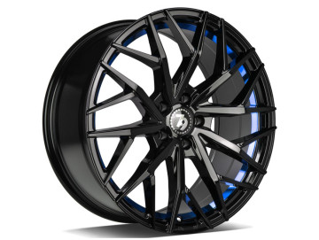 Jantes Seventy9 SV-C - 19x8.5 5x114,3 ET 40 73,1 Preto Brilhante + Aba Interna Azul