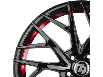 Jantes Seventy9 SV-C - 19x8.5 5x114,3 ET 40 73,1 Preto Brilhante + Aba Interna Vermelha