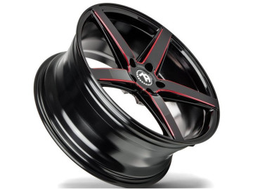 Jantes Seventy9 SV-N - 19x 8.5 5x112 ET 35 66.6 Preto Brilhante + Linha Vermelha