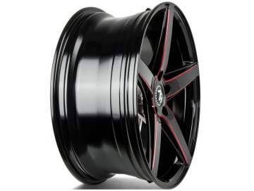 Jantes Seventy9 SV-N - 19x 8.5 5x112 ET 35 66.6 Preto Brilhante + Linha Vermelha