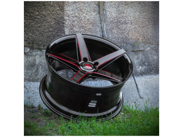 Jantes Seventy9 SV-N - 19x 8.5 5x112 ET 35 66.6 Preto Brilhante + Linha Vermelha