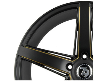 Jantes Seventy9 SV-N - 19x.9.5 5x112 ET 38 66.6 Preto Matte + Linha Dourada