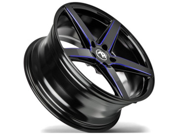 Jantes Seventy9 SV-N - 19x8.5 5x112 ET 35 66.6 Preto Brilhante + Linha Roxa