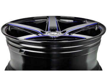 Jantes Seventy9 SV-N - 19x8.5 5x112 ET 35 66.6 Preto Brilhante + Linha Roxa