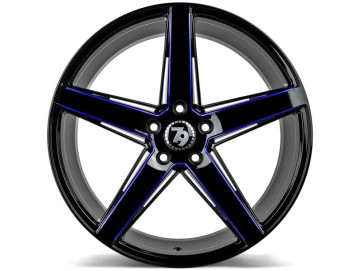 Jantes Seventy9 SV-N - 19x8.5 5x120 ET 30 72,6 Preto Brilhante + Linha Roxa