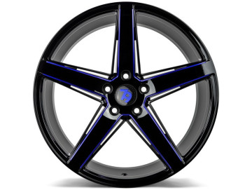 Jantes Seventy9 SV-N - 19x9.5 5x120 ET 35 72,6 Preto Brilhante + Linha Roxa