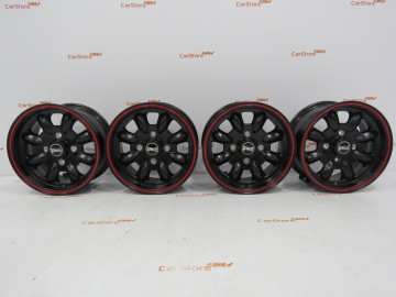  Jantes Ultralite Mini Wheels 12x5.5J - ET20 - 4x101.6 Preto + Vermelho