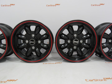  Jantes Ultralite Mini Wheels 12x5.5J - ET20 - 4x101.6 Preto + Vermelho