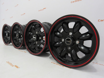  Jantes Ultralite Mini Wheels 12x5.5J - ET20 - 4x101.6 Preto + Vermelho