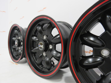  Jantes Ultralite Mini Wheels 12x5.5J - ET20 - 4x101.6 Preto + Vermelho