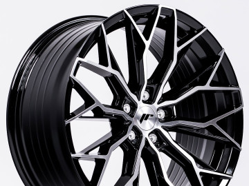 Jr Wheels Jr49 20X9 Et20-35 5H Blank Gloss Black Machined Face