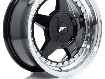 Jr Wheels Jr6 15X7 Et20-35 4H Blank Gloss Black W/Machined Lip