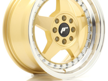 Jr Wheels Jr6 15X7 Et25 4X100/108 Gold W/Machined Lip