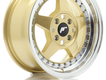 Jr Wheels Jr6 15X7 Et35 4X100 Gold W/Machined Lip