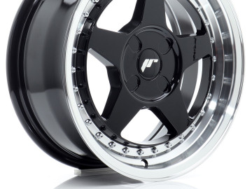 Jr Wheels Jr6 16X7 Et20-35 4H Blank Gloss Black W/Machined Lip