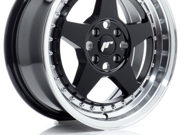 Jr Wheels Jr6 16X7 Et35 4X100 Gloss Black W/Machined Lip