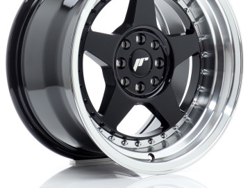 Jr Wheels Jr6 16X9 Et20 4X100/108 Gloss Black W/Machined Lip