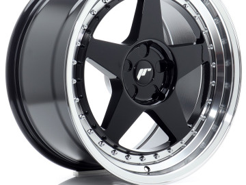 Jr Wheels Jr6 18X9,5 Et20-40 5H Blank Gloss Black W/Machined Lip