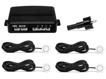 KIT 4 SENSORES ESTACIONAMENTO DE AUTOMÓVEL C/ DISPLAY - BRANCO