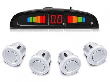 KIT 4 SENSORES ESTACIONAMENTO DE AUTOMÓVEL C/ DISPLAY - BRANCO