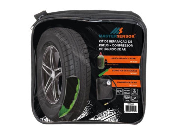 KIT REPARAÇÃO PNEUS COMPRESSOR+SELANTE 450ML