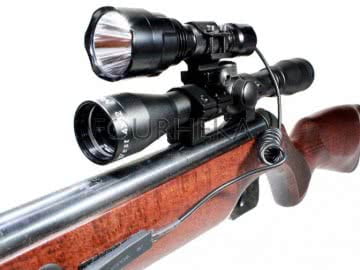 Kit Caça Lanterna ML-3 Led Vermelho 1300 Lumens Modo ON / OFF