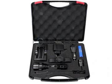 Kit Caça Lanterna ML-3 Led Vermelho 1300 Lumens Modo ON / OFF