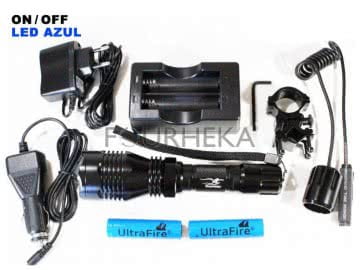 Kit Lanterna Led Azul ML-9 Led 1600 Lumens Modo ON / OFF