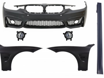 Kit Front Bumper with Fog Light and Front Fenders suitable for BMW 3 Series F30 F31 Non LCI & LCI (2011-2018) Sport EVO Design