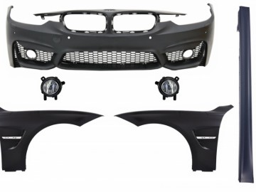 Kit Front Bumper with Fog Light and Front Fenders suitable for BMW 3 Series F30 F31 Non LCI & LCI (2011-2018) Sport EVO Design