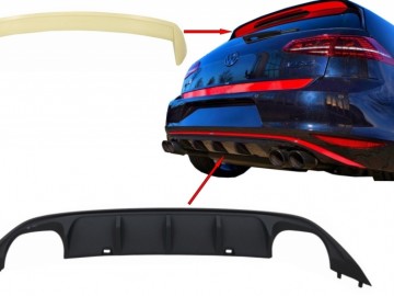 Kit Rear Bumper Air Diffuser with Roof Spoiler suitable for VW Golf 7 VII (2013-2017) ABT Look