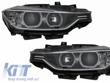 LED Angel Eyes Headlights suitable for BMW 3 Series F30 F31 (2011-2015) Xenon Projector Look