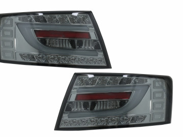 LED BAR Taillights suitable for Audi A6 C6 4F Sedan (04.2004-2008) 6-PIN Smoke