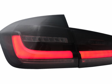 LED BAR Taillights suitable for BMW 3 Series F30 Pre LCI & LCI (2011-2019) Black Smoke with Dynamic Sequential Turning Light