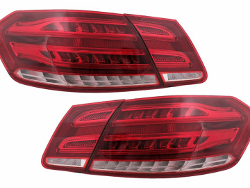 LED BAR Taillights suitable for Mercedes E-Class W212 Facelift (2013-2016) Dynamic Sequential Turning Light Red Clear