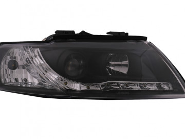 LED DRL Headlights suitable for Audi A4 Cabriolet B6 8H7 8HE (2002-2006) Black